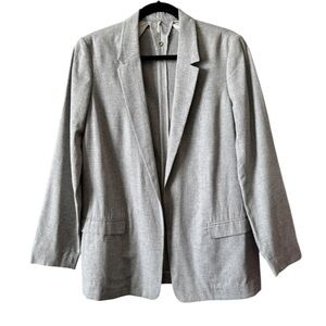 Massimo Dutti Women's Structured Gray Open Front Blazer Size‎ 10